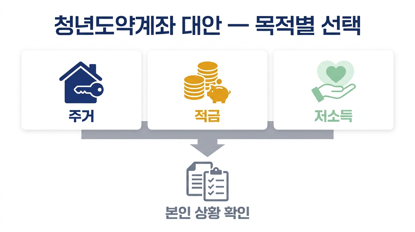 청년도약계좌 대안 — 주거·적금·저소득 목적별로 갈리는 선택 가이드