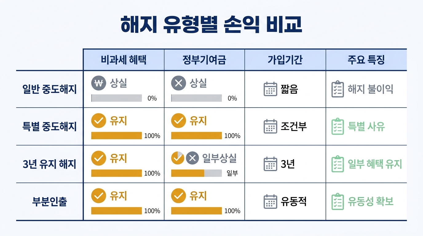청년도약계좌 중도해지 손익 비교