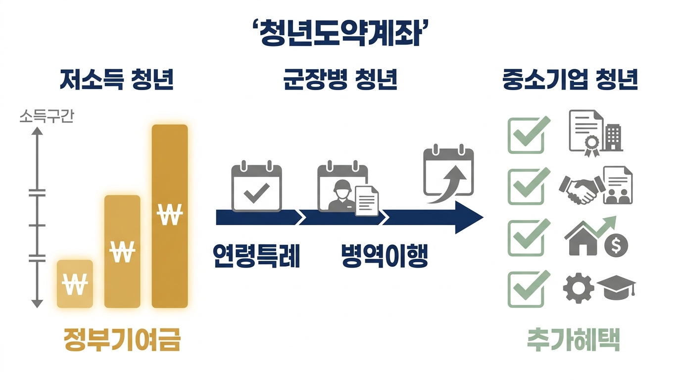 청년도약계좌 우대조건 총정리 — 저소득·군장병·중소기업 청년이 챙길 항목