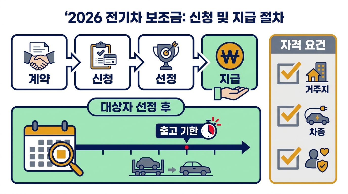 전기차 보조금 2026 — 대상자 선정 이후 출고 기한과 지급까지의 절차, 확인해야 할 자격 요건