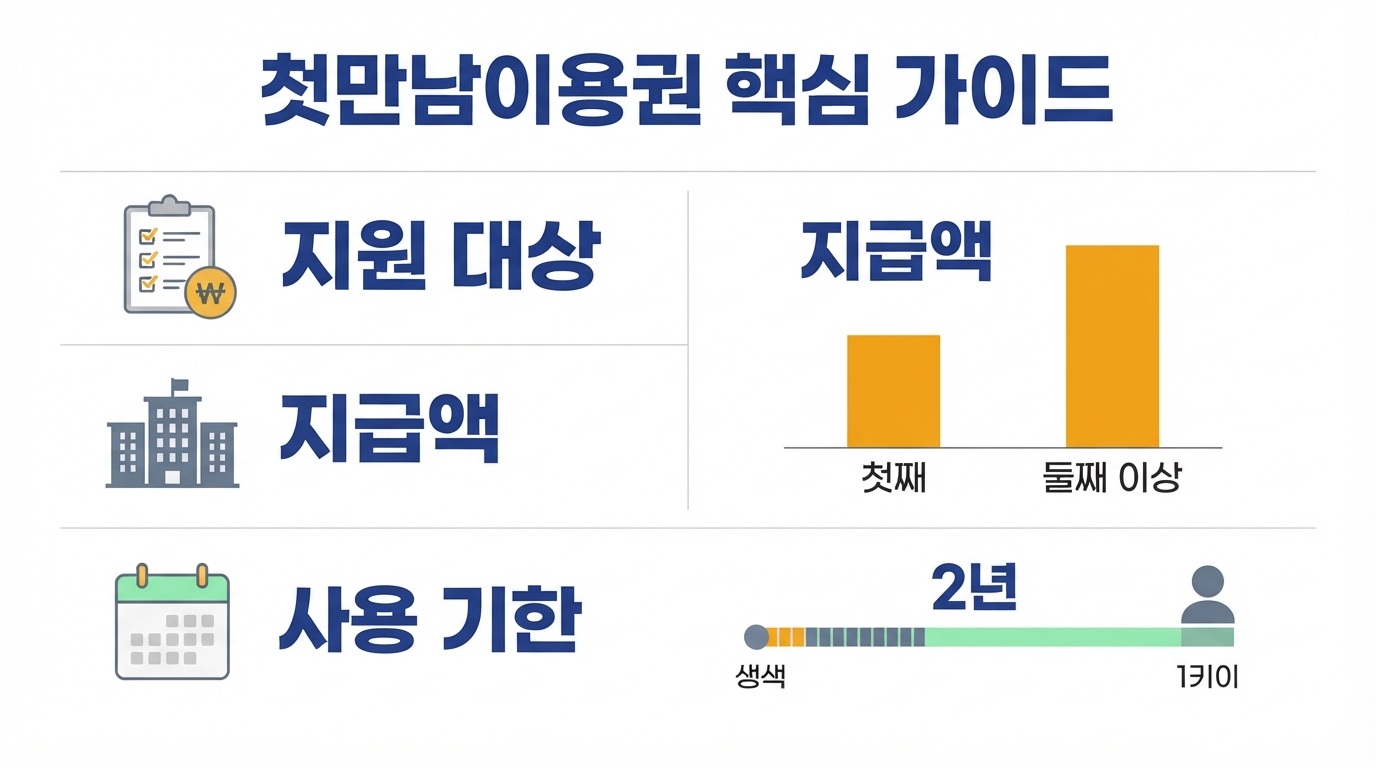 첫만남이용권 2026 — 첫째 200만원·둘째 300만원, 신청 방법과 2년 사용기한