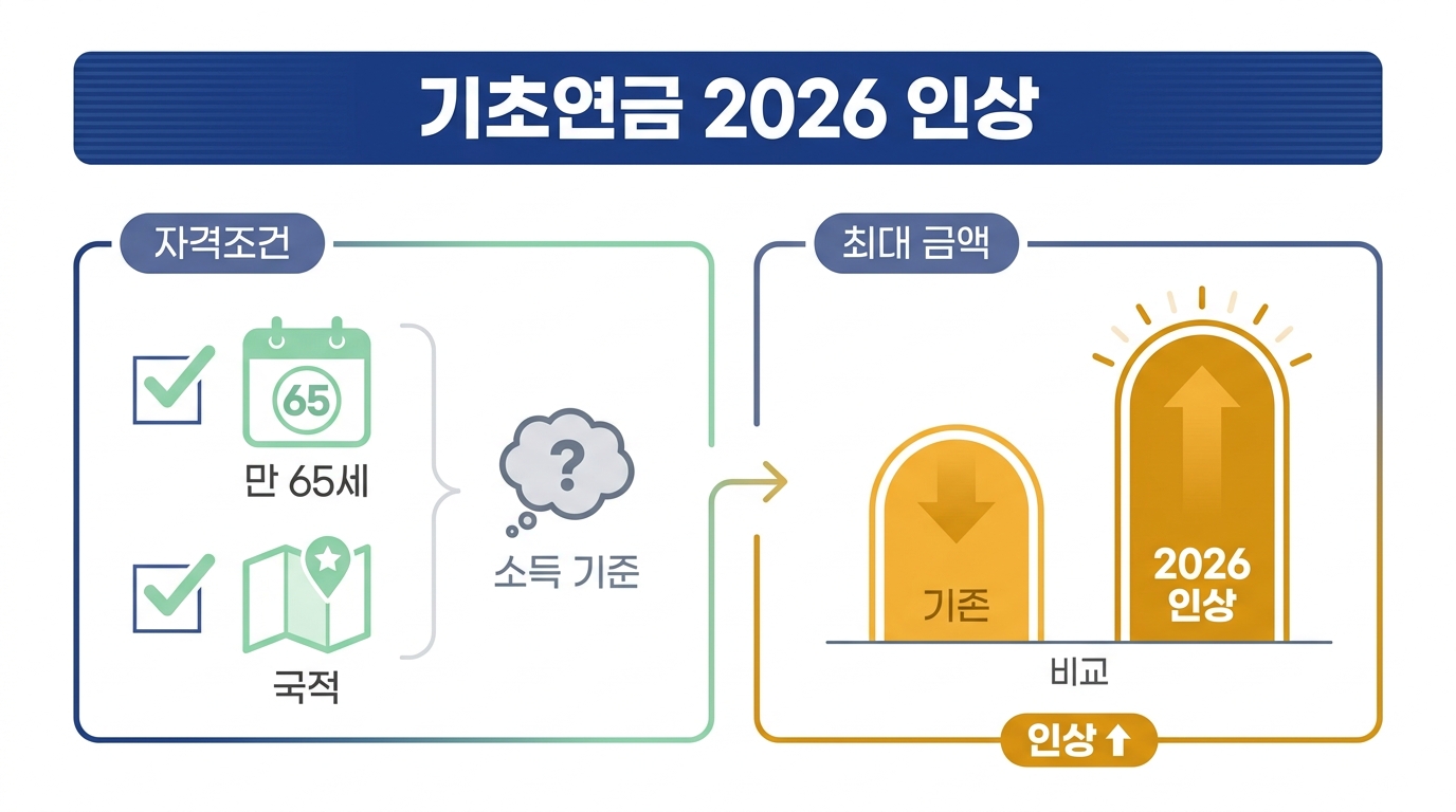 기초연금 2026 — 자격 기준과 단독·부부 수령액 차이
