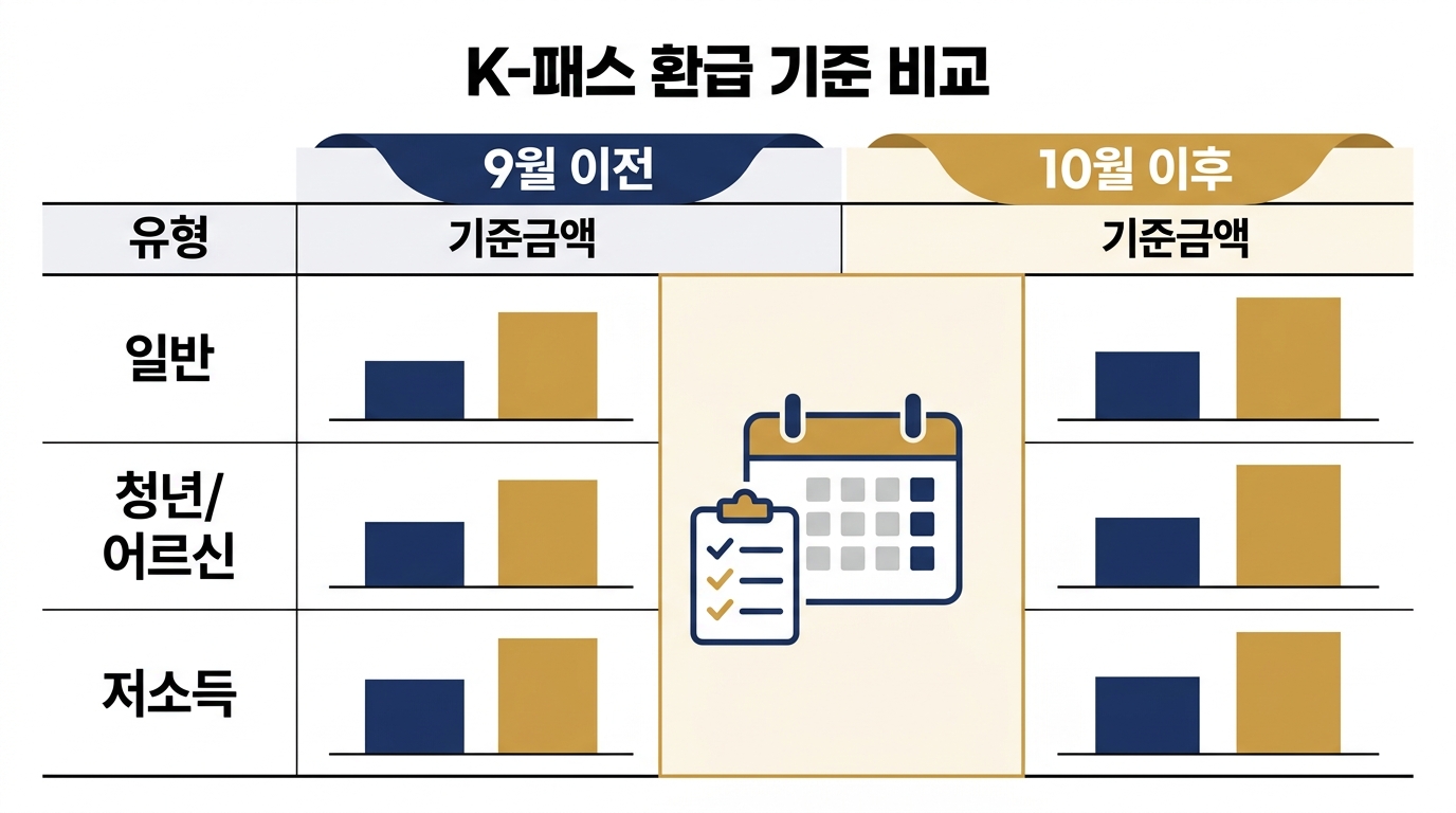K패스 모두의카드 추가 환급 9월 말 종료 — 10월부터 달라지는 기준금액