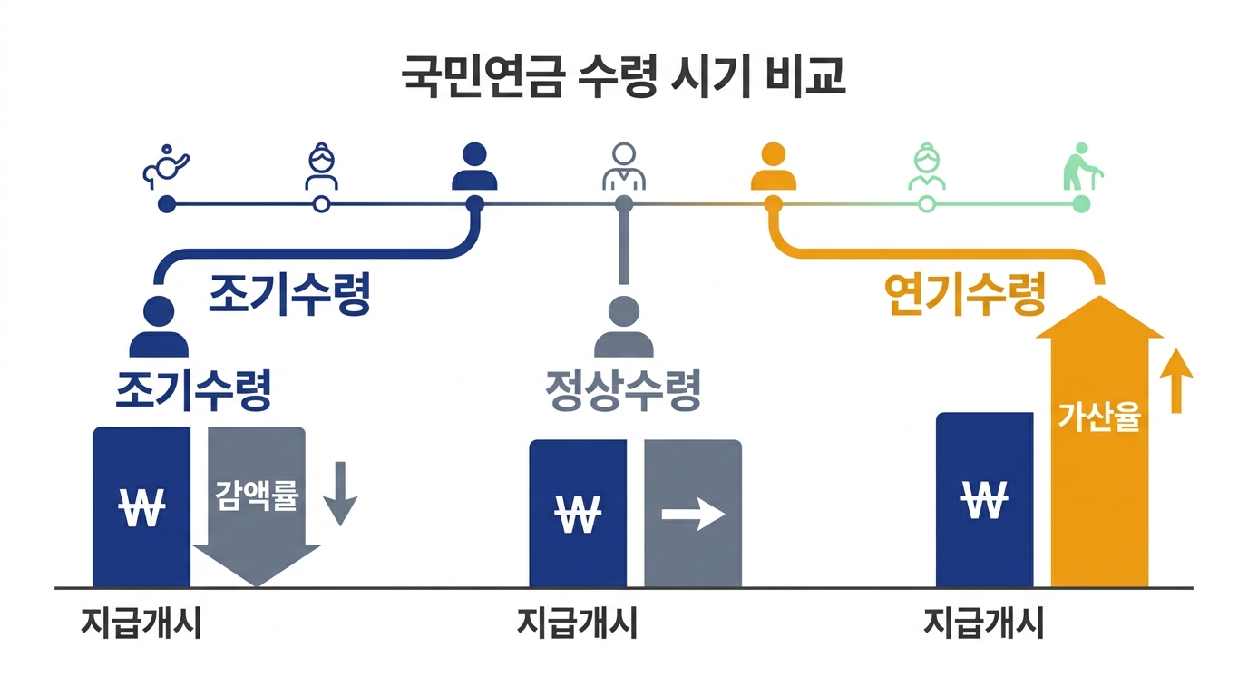노령연금 2026 — 조기수령 30% 감액, 연기수령 36% 가산 손익 비교