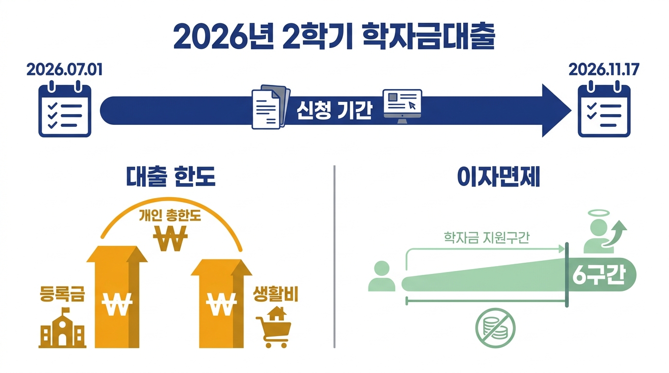 학자금대출 신청부터 지원구간 산정·실행·상환까지 이어지는 단계 흐름도