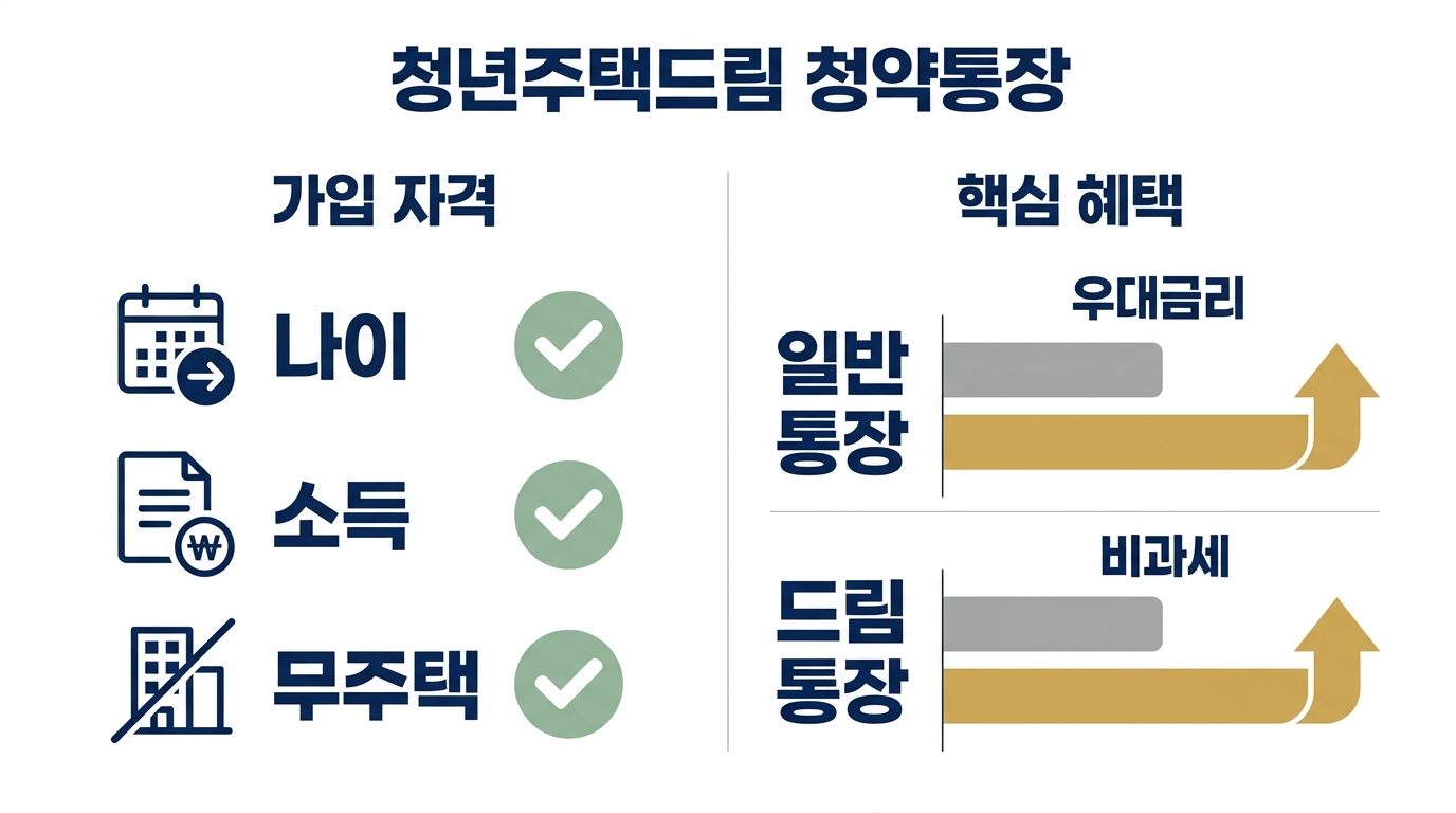 청년주택드림 청약통장 2026 — 월 100만 한도·우대금리·내집마련 연계 활용법